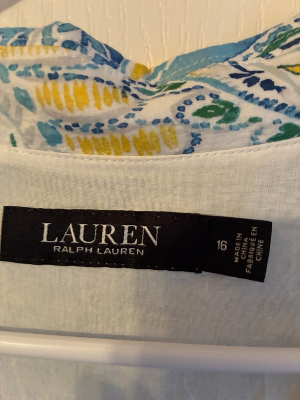 Ralph Lauren LRL Garden Party Blue & Yellow Paisley dress Sz 16 - Picture 9 of 9